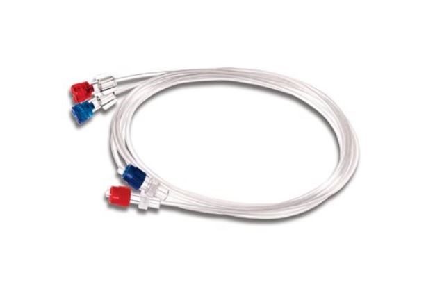 Extension set 2 for catheters, blue/red, length 1500mm