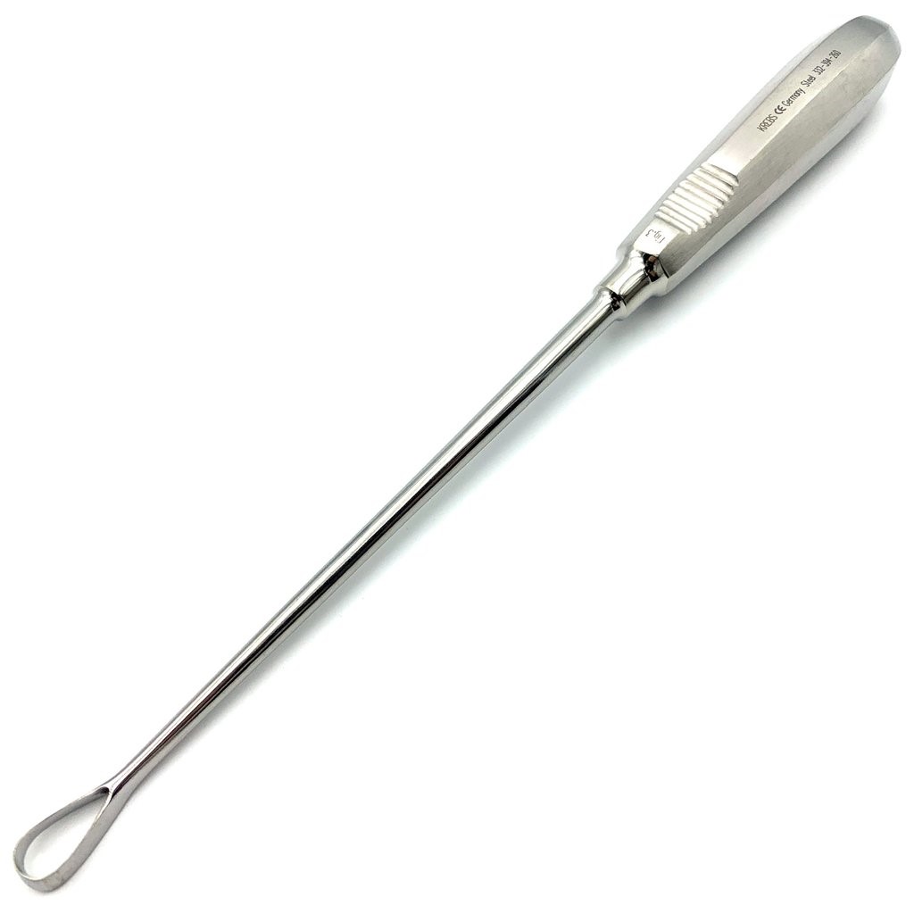 Recamier uterine curettes, Sharp, Malleable, 31cm, 6mm