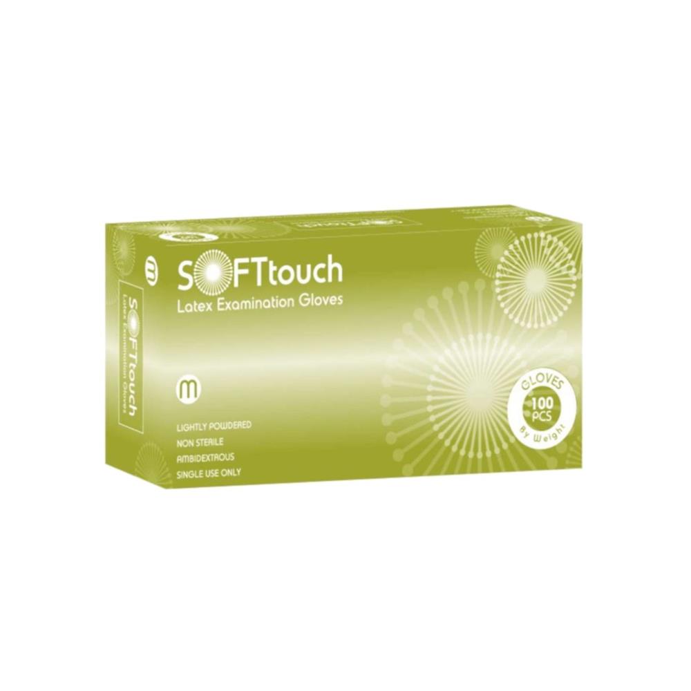 Γάντια Latex Λευκά,Με Πούδρα Soft Care Natural (100άδα)