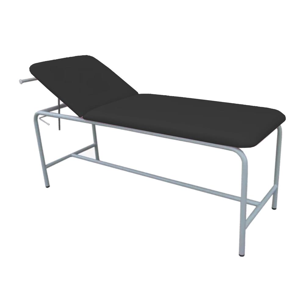 Examination bed with round electrostatic painted tube black