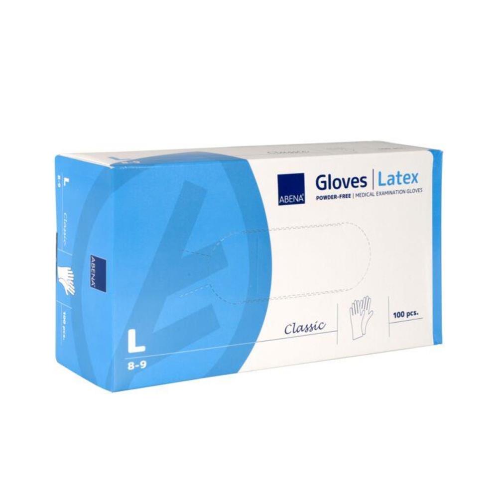 Γάντια Latex Μπλε, Χωρίς Πούδρα Abena Δανίας, 7,2gr (100άδα)