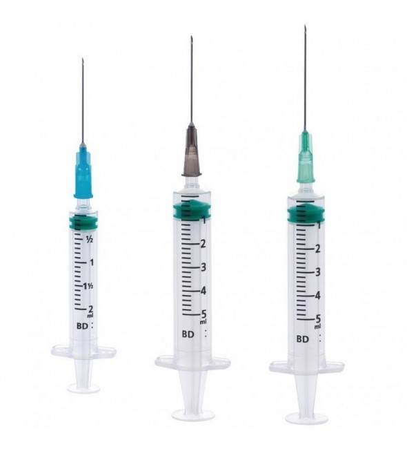 BD Emerald 2ml Syringe Concentric Luer Slip with needle 23G x 25mm (Pack of 100pcs)