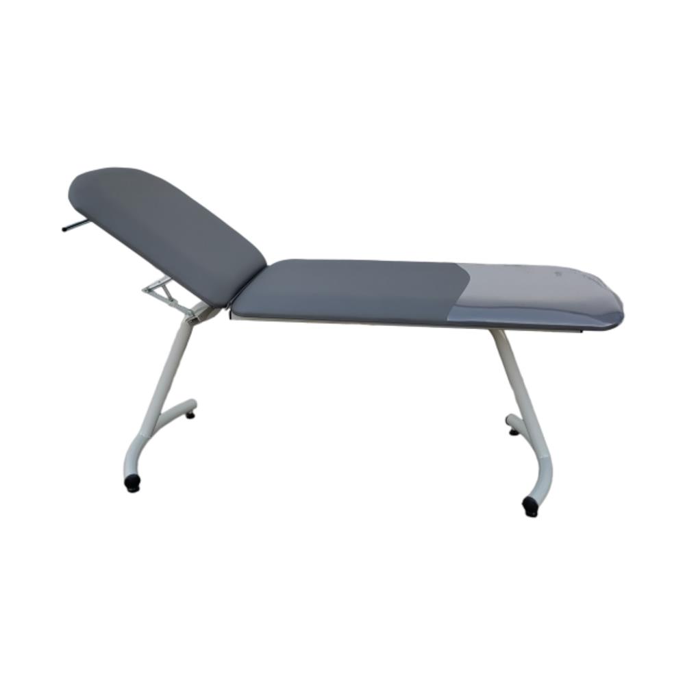 Examination bed with round electrostatic painted tube (RAL 7044) - black