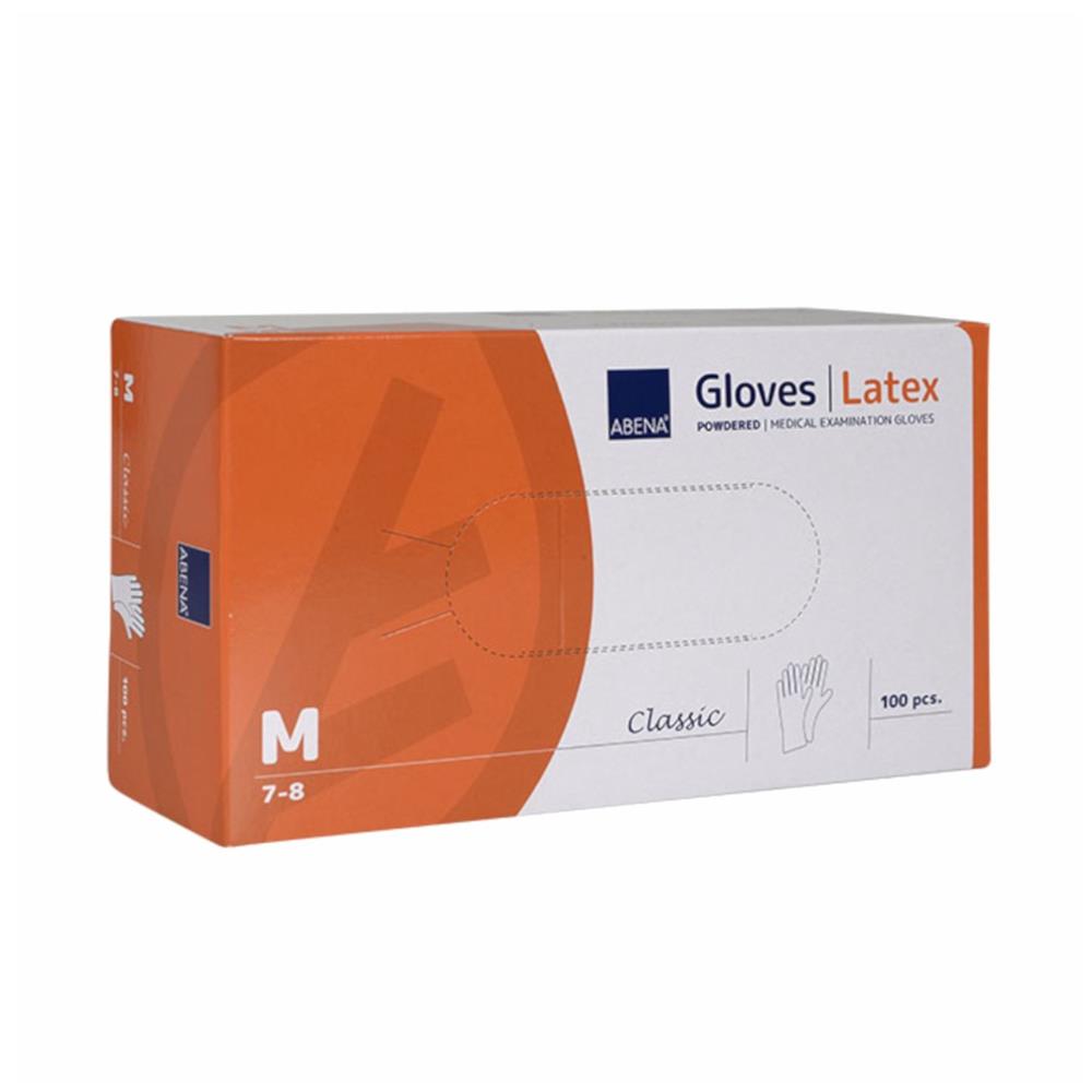 Γάντια Latex Λευκά, Με Πούδρα Abena (100άδα)