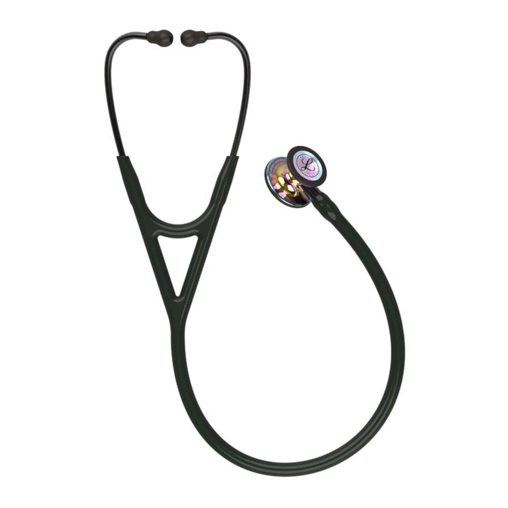 Στηθοσκόπιο ενηλίκων Littmann Cardiology IV Μαύρο με High polish Rainbow finish smoke κώδωνα & χάραξη ονόματος στον κώδωνα