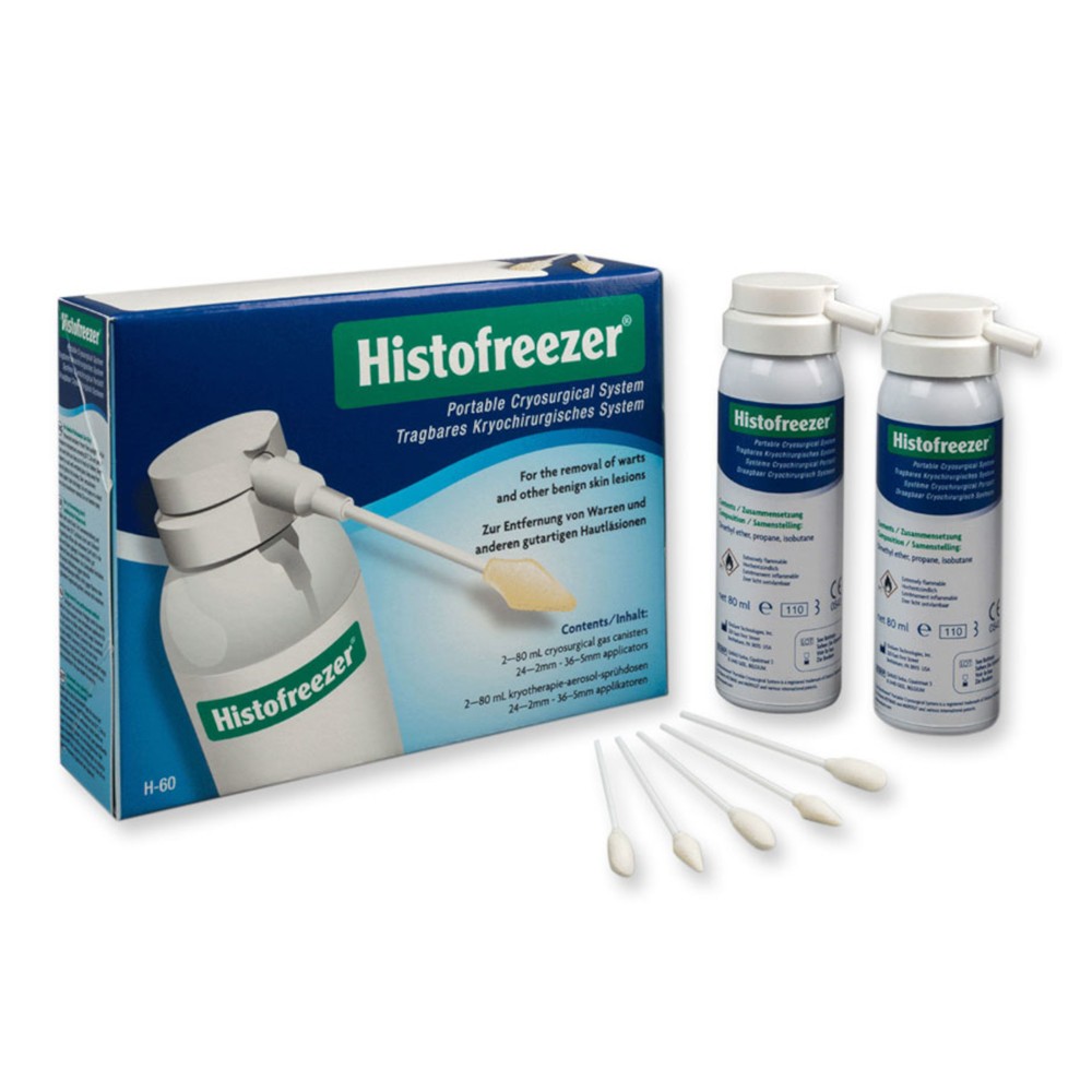 Φιάλη κρυοπηξίας Histofreezer 80ml mix, σετ με 2 φιάλες 80ml, με 24 ακροφύσια 2mm και 36 ακροφύσια 5mm