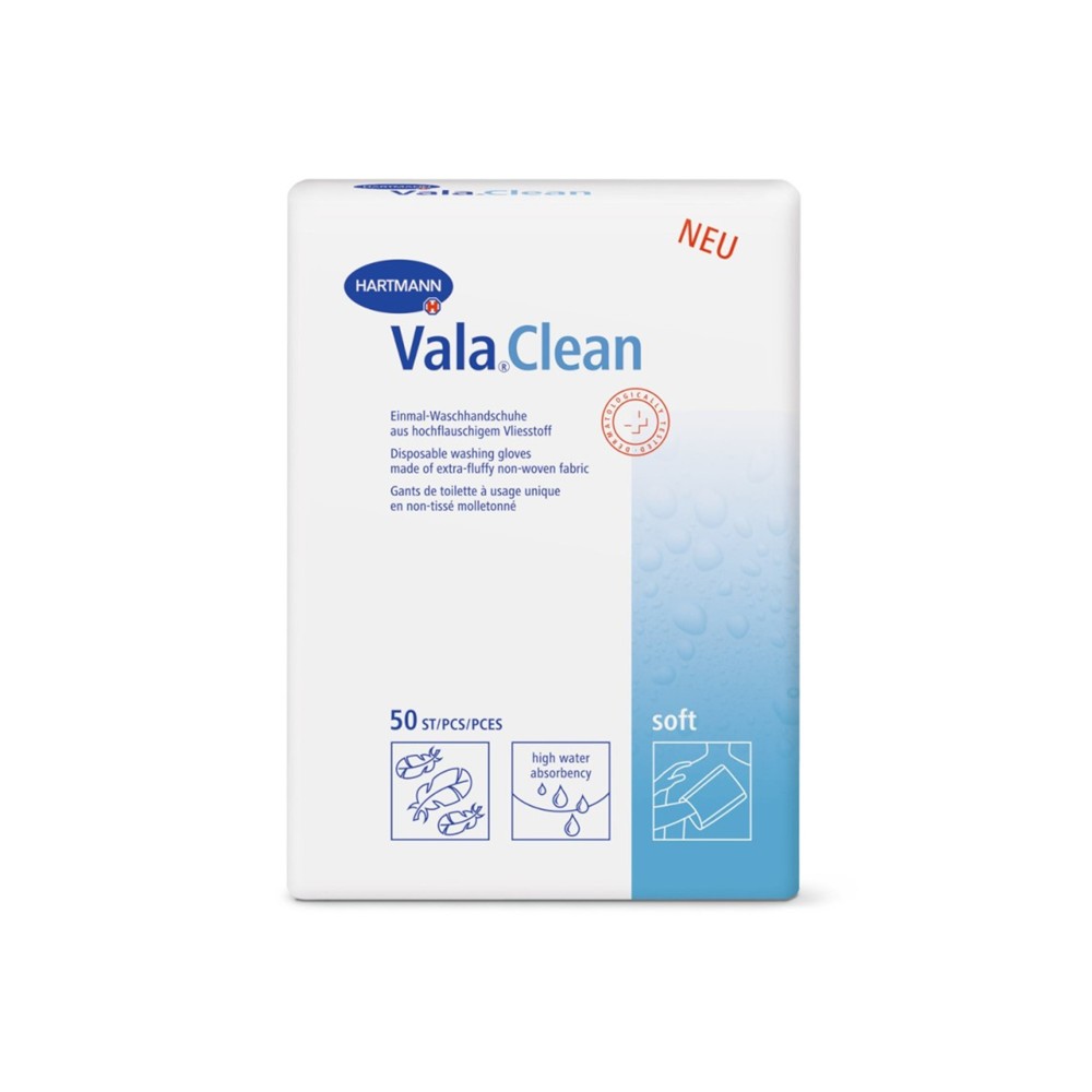 Γάντι - πανάκι λουτρού μιας χρήσης Vala Clean της Hartmann (50άδα)